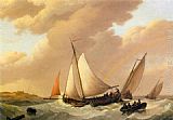 Sailing In Choppy Waters (1 of 2) by Johannes Hermanus Koekkoek